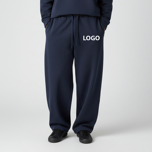 Wholesale Custom Logo Streetwear <b>Men's</b> pants 100% Cotton Breathable Eco-Friendly Oversize Baggy fit Straight Stacked <b>man</b> trouser - Product Image 1