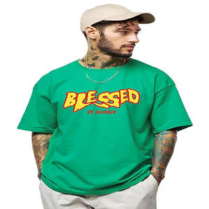 Camiseta de Alta Calidad 2025, 280 g/m², 100% Algodón, Estilo Holgado con Hombros Descubiertos, con Impresión de Logotipo Personalizado para Hombre - Product Image 1