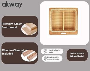 Customised Handwoven Kitchen <b>Basket</b> Pull Out Wicker <b>Baskets</b> With Wooden Runner for Cabinet Closet Clothes <b>Baskets</b> in <b>Wardrobe</b> - Product Image 4