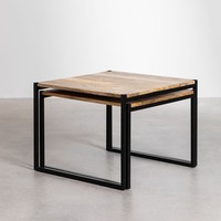 Tables gigognes carrées Vandana Terra Vesta en bois de manguier