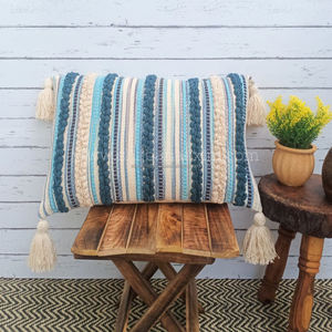 Modern Striped & Festival Pattern Wool Cushion Covers 30x50 Handwoven Washable Vintage Rug for Indoor & Outdoor Home Decor - Product Image 6