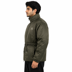 Custom Men's Padded Winter <b>Jacket</b> Stand Collar Adjustable Waist Lightweight Men's <b>Jackets</b> Insulated Outerwear Wholesale OEM ODM - Product Image 4