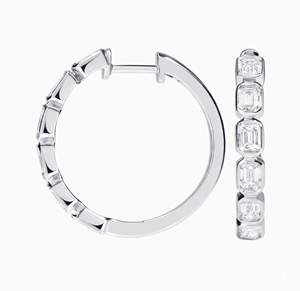 <b>Hoops</b> <b>Earrings</b> Diamond <b>Earrings</b> Gold and <b>Silver</b> <b>Earrings</b> Natural and Lab Grown Diamonds <b>Earrings</b> <b>Hoops</b> Fine Jewelry for Women - Product Image 4