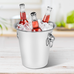 Seau à glace professionnel en acier inoxydable, seau à champagne argenté pour le bar, la piscine, la plage, les voyages en camping - Product Image 2