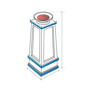 Pedestal Fire Column Custom Covers from Vietnam 600D Oxford Fabric with PU Coating OEM / Customized Black / Customized color - Product Image 3