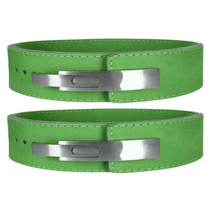 Ceinture de musculation en cuir rouge et noir avec boucle à double ardillon pour le soutien du dos et l'entraînement de force - Product Image 4