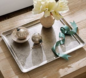Bandeja Rectangular de Lujo Plateada Martillada al por Mayor, Plato de Servicio Metálico para Hoteles y Restaurantes, Vajilla Decorativa Elegante - Product Image 2