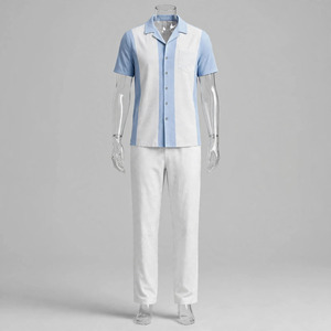 2026 Wholesale Summer Men's Casual Shorts <b>Set</b> Plain Color Solid 100% Cotton Jersey Quick Dry Knitted Customized Logo <b>Twin</b> <b>Set</b> - Product Image 2