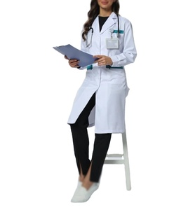 Bata de laboratorio para mujer de manga 34 con logotipo personalizado impreso, uniforme de personal hospitalario personalizado, bata de médico tejida, uniformes hospitalarios - Product Image 4