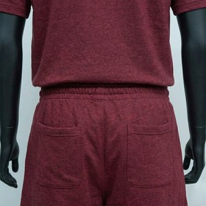 <b>Men's</b> Maroon <b>T</b> <b>Shirt</b> <b>And</b> <b>Shorts</b> Matching Set Casual Cotton Summer Outfit Crew Neck Two Piece Tracksuit Comfortable Lounge - Product Image 3