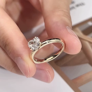 Simple Heart Cut 1.03CT Lab grown Diamond Solid Gold Iced Out Diamond Ring Fashion Jewelry Custom Rings - Product Image 3
