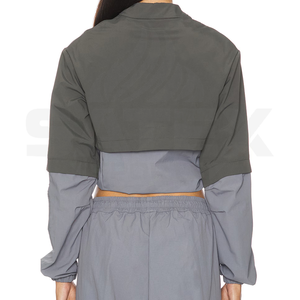 Chaqueta Cortavientos de Nailon Ligera de Alta Calidad con Logotipo Personalizado en Color Sólido Contrastante para Hombre y Mujer - Product Image 3