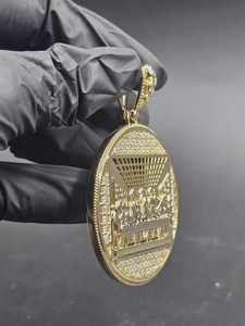 Colgante de la Última Cena de Jesús, Colgante de Fe Religiosa, Colgante de Plata 925, Colgante Hip Hop con Incrustaciones de Diamantes, Joyería para Hombres y Mujeres - Product Image 5