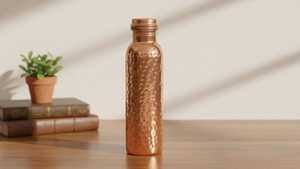 ขวดน้ำทองแดงตีขึ้นรูปด้วยมือ |   กระติกน้ำอายุรเวทแบบกันรั่ว - Product Image 3