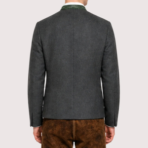 Chaqueta Tradicional Alemana de Lana Loden para Hombre, Estilo Bávaro, Cuello Alto, Transpirable, Ropa de Invierno - Product Image 2