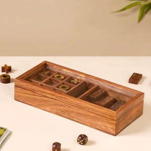 เกมติ๊กต่อไม้ตกแต่งโต๊ะพร้อมลาย XOXO สีทอง ปรับแต่งได้ตามต้องการ เหมาะสำหรับกิจกรรมครอบครัวและเพื่อนฝูง สนุกกับการเล่น - Product Image 3
