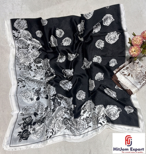 Pañuelo de satén personalizado de lujo con impresión y etiqueta de marca, servicio OEM ODM para promoción, publicidad y marketing. - Product Image 4