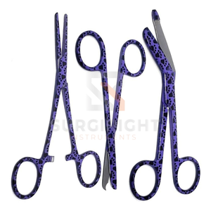 Ensemble de 3 ciseaux vétérinaires multicolores, pinces hémostatiques pour la suppression des sutures, outils de toilettage, Colorful Paws par Blush Surgical - Product Image 5