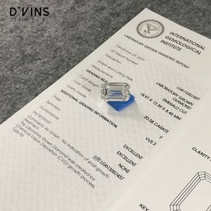 เพชรคุณภาพดีจาก D'vins Jewels เพชรเลี้ยงในห้องปฏิบัติการ ทรงเอเมอรัลด์ ขนาดกะทัดรัด น้ำหนักมาก สี D สำหรับทำเครื่องประดับ CVD - Product Image 6