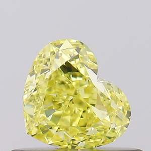 Diamant naturel certifié de 0,50 carat, taille brillant modifiée en forme de cœur, jaune intense fantaisie, VVS1 VVS2, pierre pour la fabrication de bijoux - Product Image 1