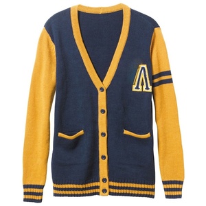 Make Your Custom Good Quality Casual V-Neck for Sorority/Fraternity/Schools/Colleges/Universities Logo Knitted <b>Cardigans</b> <b>Sweater</b> - Product Image 1