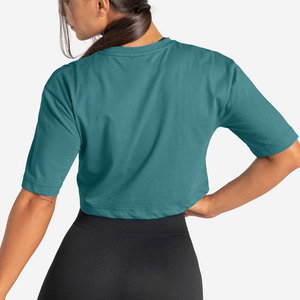 เสื้อยืดออกกำลังกายทรงสั้นทันสมัย ระบายอากาศได้ดี น้ำหนักเบา 180 กรัม เสื้อครอปท็อปสำหรับฤดูร้อน ใส่ออกกำลังกายกลางแจ้ง ผลิตจากผ้าฝ้าย - Product Image 5