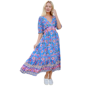 Vestido Largo Floral para Mujer, Cómodo para Uso Diario - Product Image 2