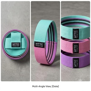 Bandes de Résistance en Coton HTTC – 2 Bandes Élastiques Larges Respirantes pour Entraînement, Yoga, Exercice, Hommes et Femmes, Toutes Saisons, Couleur Unie - Product Image 3