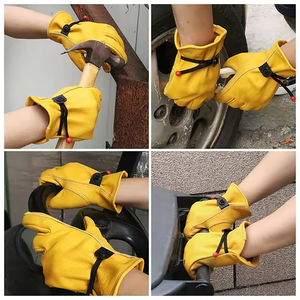 Gants de travail en cuir imperméables robustes avec logo personnalisé, fermeture à cordon pour les rigleurs, les mécaniciens, les sports et les activités de plein air - Unisexe KAIXI - Product Image 4
