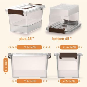 Set di 8 Contenitori in Plastica Trasparente da 4 Quarti con Coperchi e Maniglie, Scatole Multiuso con Chiusura a Scatto - Product Image 2