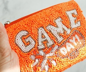Monedero de Cuentas Hecho a Mano TIMELESS CRAFT, Monedero de Cuentas con Temática Deportiva Naranja para el Día del Partido, Mini Cartera con Temática Deportiva, Moda Atrevida - Product Image 3