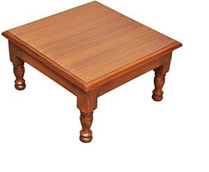 Traditional Handcrafted Wooden Chowki Suitable For Temple Decoration Religious Rituals And Sacred Prayer Events - Product Image 3