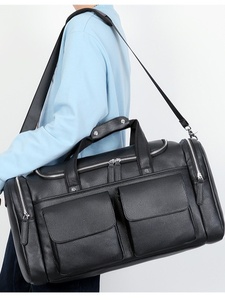 Wholesale Magnetic Luxury Great Fashion Men <b>Leather</b> Fitness Weekend Overnight Waterproof Sports Gym <b>Bag</b> <b>Duffle</b> Duffel Travel <b>Bag</b> - Product Image 1