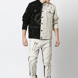 Veste en jean d'hiver pour homme à col montant, grande taille, 100 % coton de haute qualité, avec logo frontal, respirante et écologique pour usage extérieur - Product Image 5