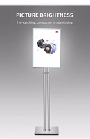 Nouveau produit bricolage affiche Lightbox affichage cadre mince boîte à lumière haute luminosité LED affiche Menu avec Double pôles support de sol