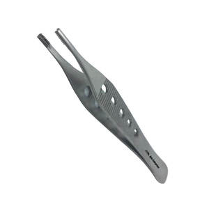 Pince à tissus Adson Brown en acier inoxydable, plate, fenêtrée, de 4-3/4 pouces de long, 9x9 dents, droite, qualité supérieure - Product Image 1