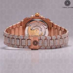 Reloj de Lujo Charm_Jewells de Acero Inoxidable con Movimiento Mecánico, Caja de 40 mm, Esfera Luminosa, Fecha Automática, Botón de Fecha, Cierre Oculto - Product Image 5
