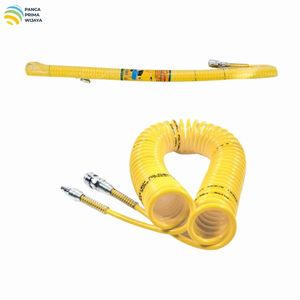 Tuyau d'air en PU de 9 m avec raccord rapide |   Tuyau flexible pour compresseur pneumatique spiralé, conduite d'air flexible 120 PSI pour usage industriel - Product Image 1