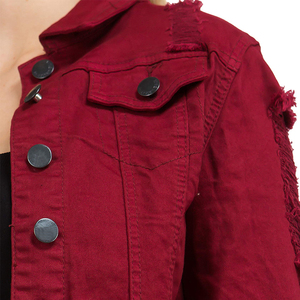 Chaqueta vaquera casual personalizada hecha en fábrica para mujer, precio al por mayor, chaqueta vaquera casual lisa lavada para mujer - Product Image 5