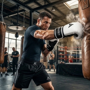 <b>Boxing</b> <b>Gloves</b> <b>White</b> and Black Professional Training Fight <b>Gloves</b> Padded <b>Boxing</b> Custom Logo OEM Wholesale Sports <b>Glove</b> - Product Image 4