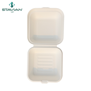 Waterproof Customized Eco-friendly Food Container Biodegradable 6x6 Plant-based Fiber Material Disposable Bagasse <b>Boxes</b> - Product Image 6