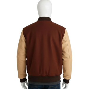Veste bomber universitaire en laine pour adulte, col montant, coupe-vent, avec logo brodé, collection automne-hiver, en promotion - Product Image 4