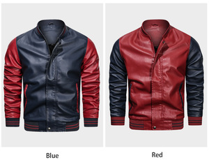 Blouson en cuir pour homme avec logo personnalisé, style décontracté automne-hiver, manches longues coupe-vent et imperméables, grandes tailles disponibles - Product Image 6