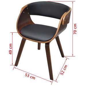 Silla de comedor de madera contrachapada negra y marrón con acolchado de algodón y poliuretano, estándar negro y marrón - Product Image 5