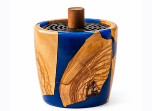 Nouveau brûleur à bakhoor FAIZA CRAFT FC-8503 en bois d'acacia et résine époxy, fait main, durable, logo personnalisable, parfum du Moyen-Orient - Product Image 5