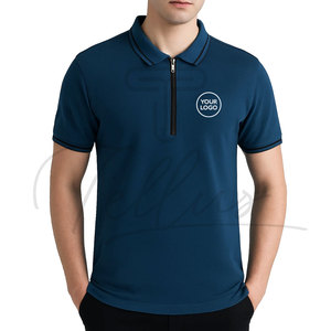 เสื้อเชิ้ตผู้ชายทรงเข้ารูปคุณภาพสูง ผ้าฝ้าย 100% คอปก ระบายอากาศ แห้งเร็ว ซิป ¼ - Product Image 5