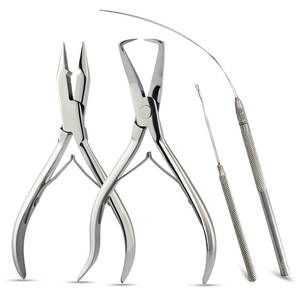Kit de Instalación de Extensiones de Cabello de Acero Inoxidable: Alicates, Herramienta de Crimpado, Gancho de Tracción, Enhebrador de Bucle, Herramienta de Sellado de Cinta para Extensiones de Cabello - Product Image 1