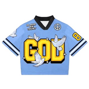 เสื้อฟุตบอลผู้ชายแบบครอปท็อป คอวี ปี 2026 ผลิตตามสั่ง ขายส่ง ผ้าโพลีเอสเตอร์ 100% ไซส์ใหญ่ ระบายอากาศดี แขนสั้น - Product Image 1