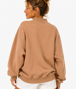 OEM Custom <b>Women</b> Mock Neck Sweatshirt Greek Sorority TBSIGMA Chenille Patch Embroidery Heavyweight Cotton <b>Fleece</b> <b>Top</b> - Product Image 3