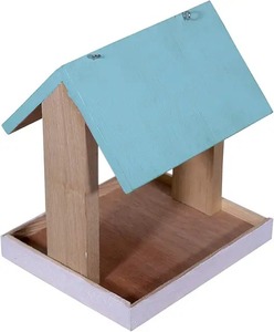 Mangeoire à oiseaux suspendue en bois pour jardin extérieur, piscine, maison d'alimentation multi-trous pour oiseaux, cour, balcon, oiseaux sauvages - Product Image 1